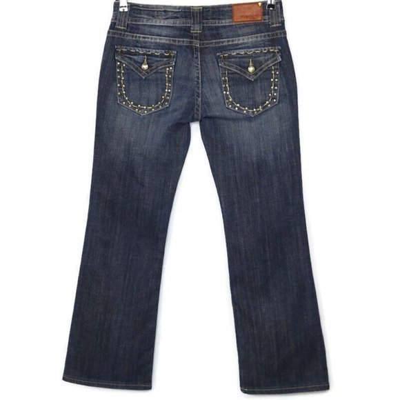 Vigoss Collection Bootcut Jeans Stretch Bling Embroidered‎ 9 10 - Picture 1 of 12